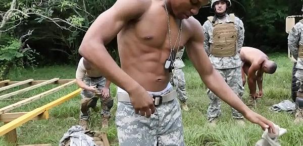  Army troop assfuck outdoors during training